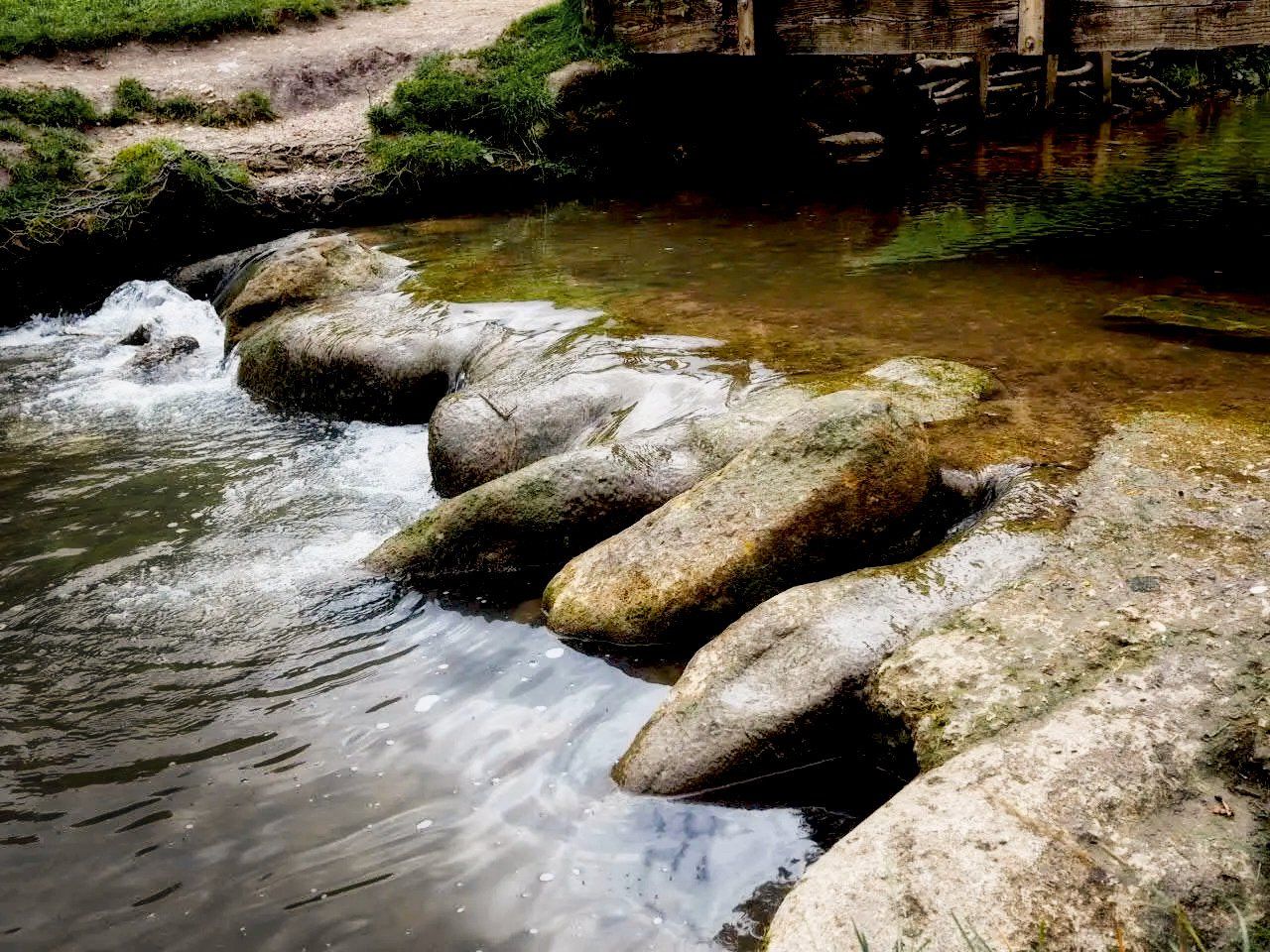 stepping stones on the river lud, at hubbards hills