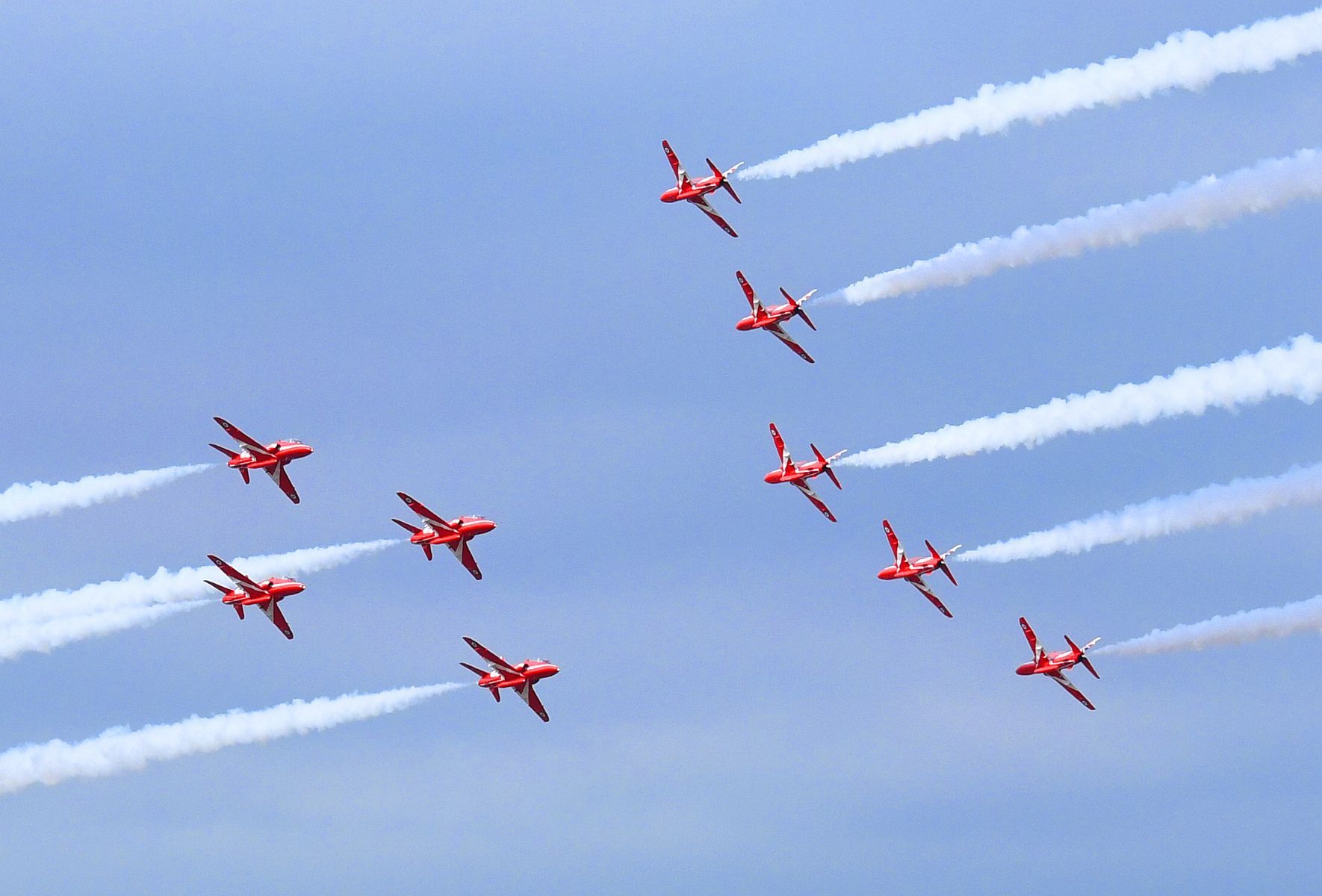 A Red Arrows aircraft display
