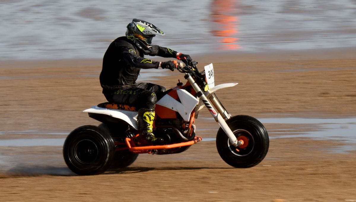 Three Wheeled Racer on the beach at Mablethorpe