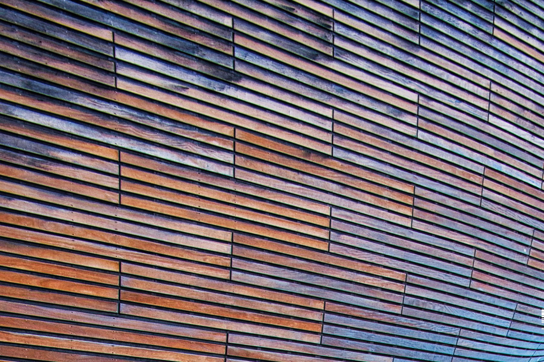 timber cladding on the side of a building