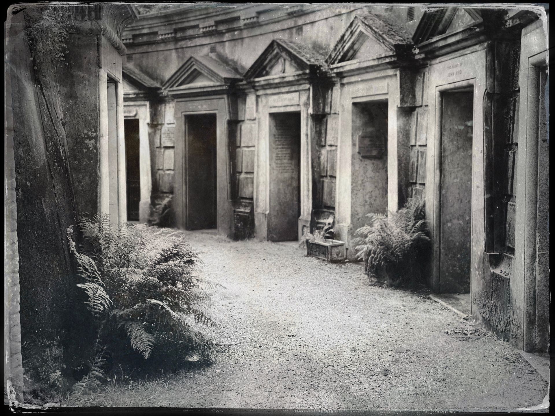 a view of the tombs in Highgate Cemetery