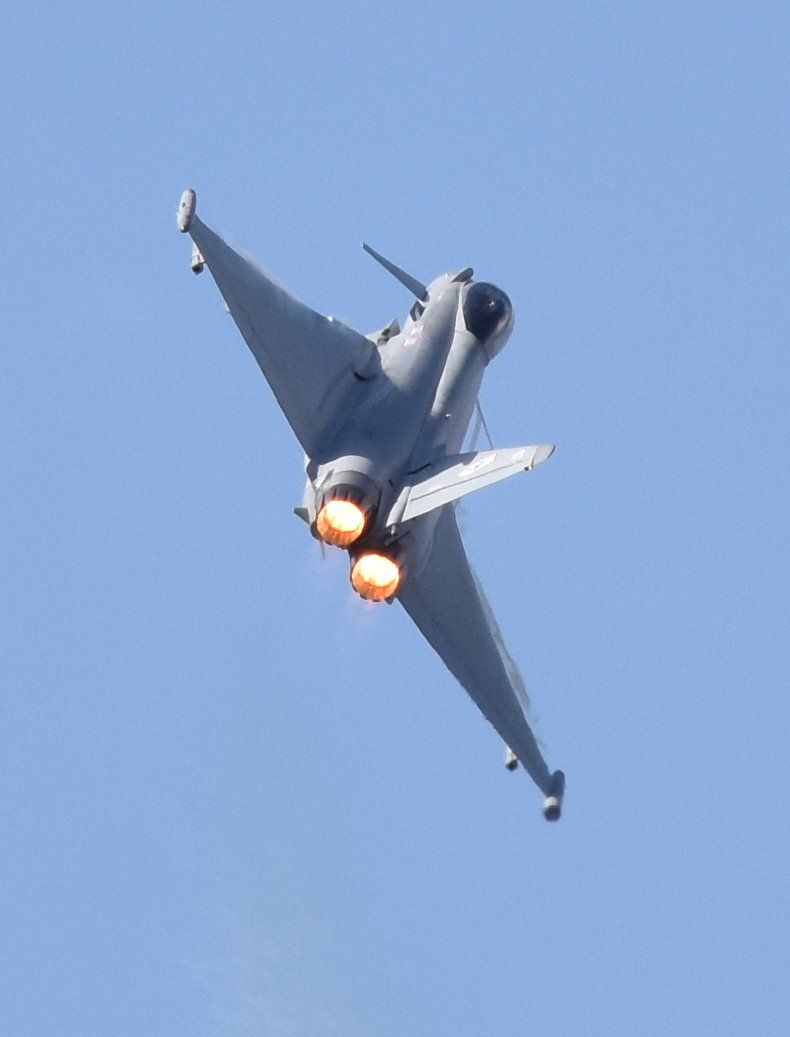 a typhoon fighter aircraft at cleethorpes armed forces day