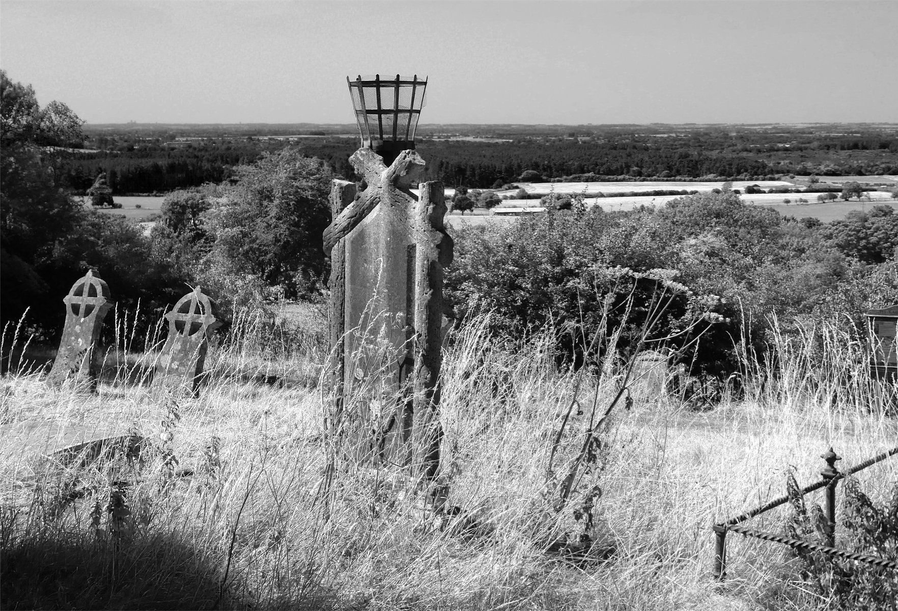 gravestones in a church yard