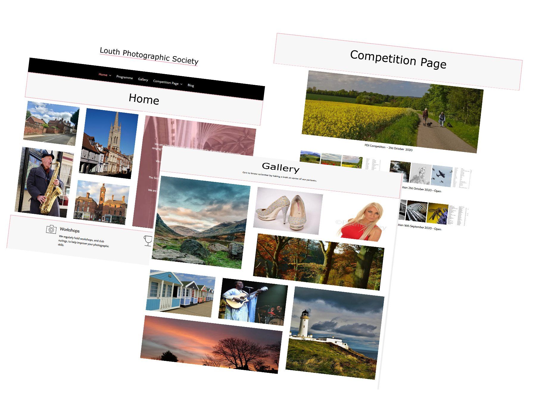 Composition by Derek Smith a selection of our website pages