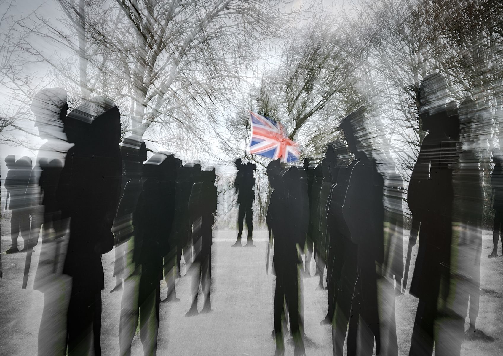 a pictorial image of a memorial parade
