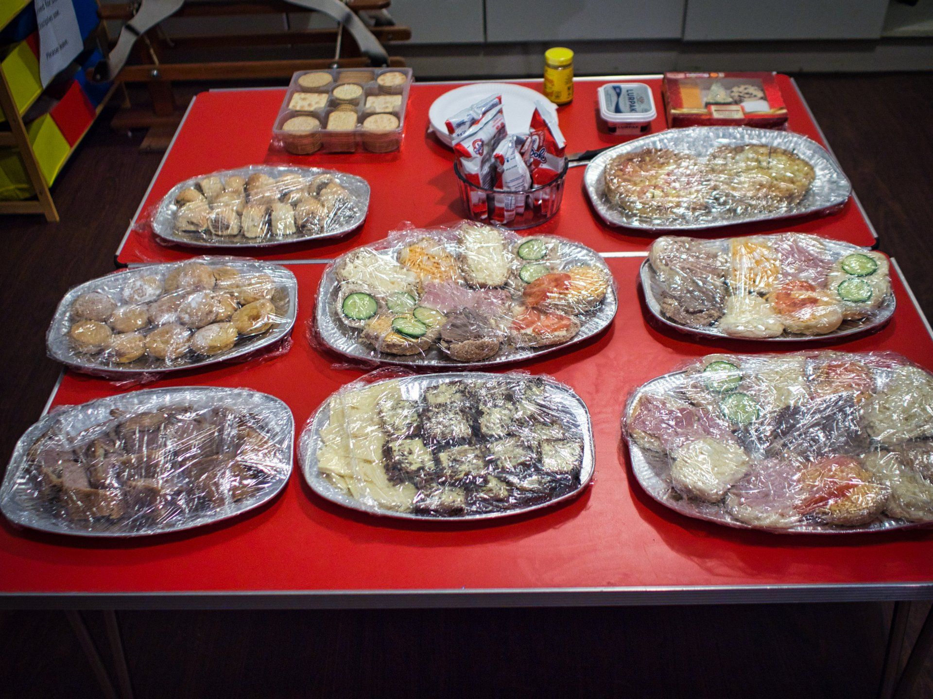 a christmas buffet spread