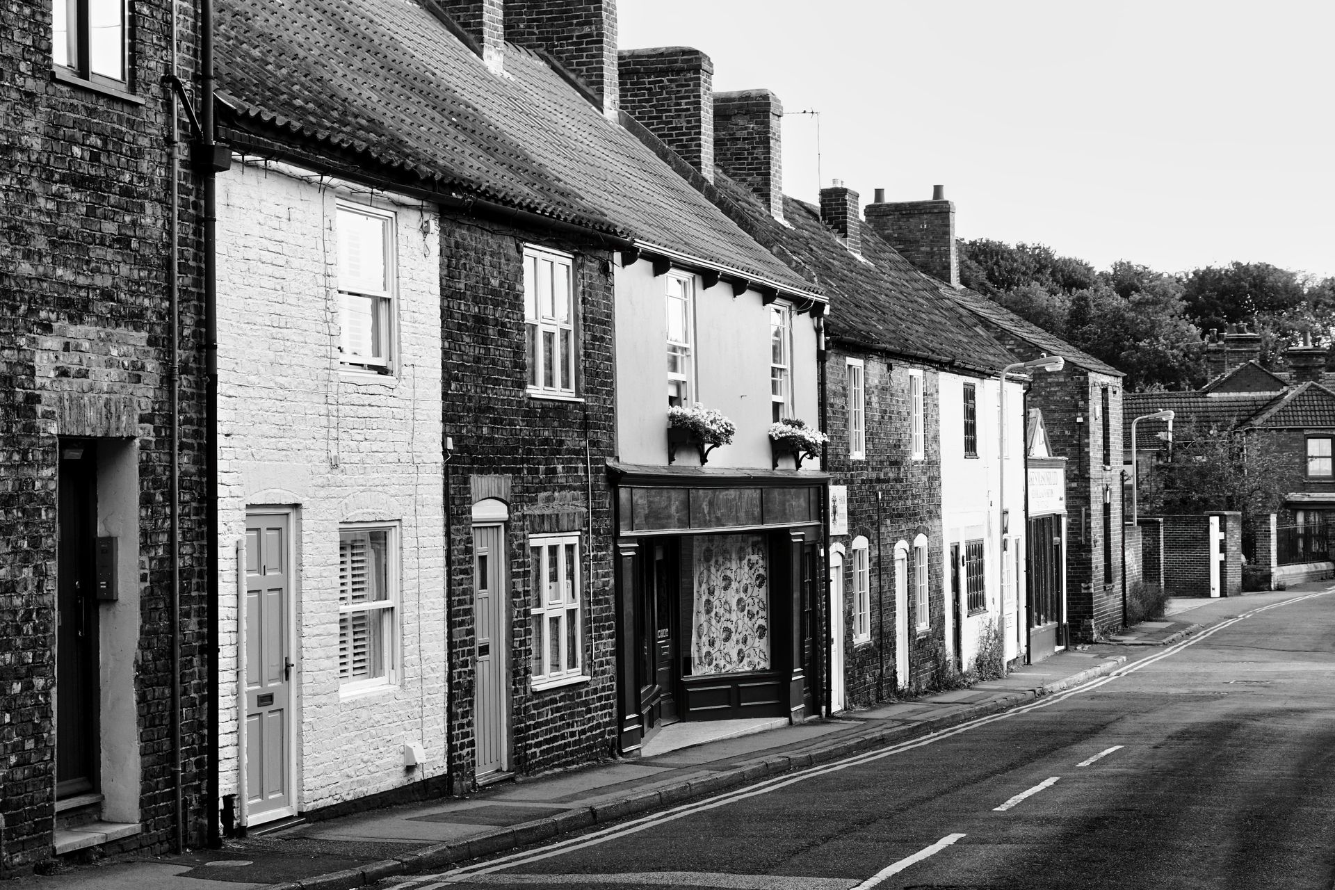Eve Street by Derek Smith a street of terraced houses in Lincolnshire