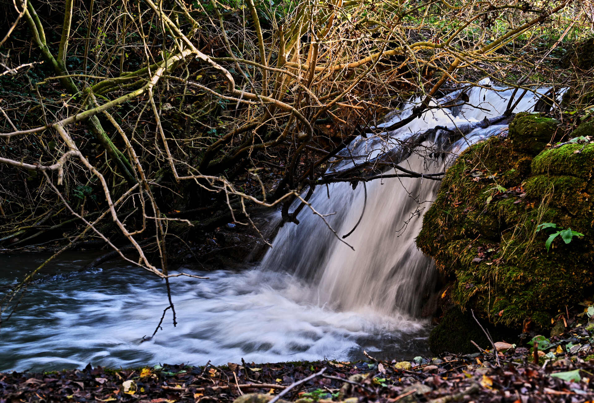 a mini waterfall near louth, lincolnshire