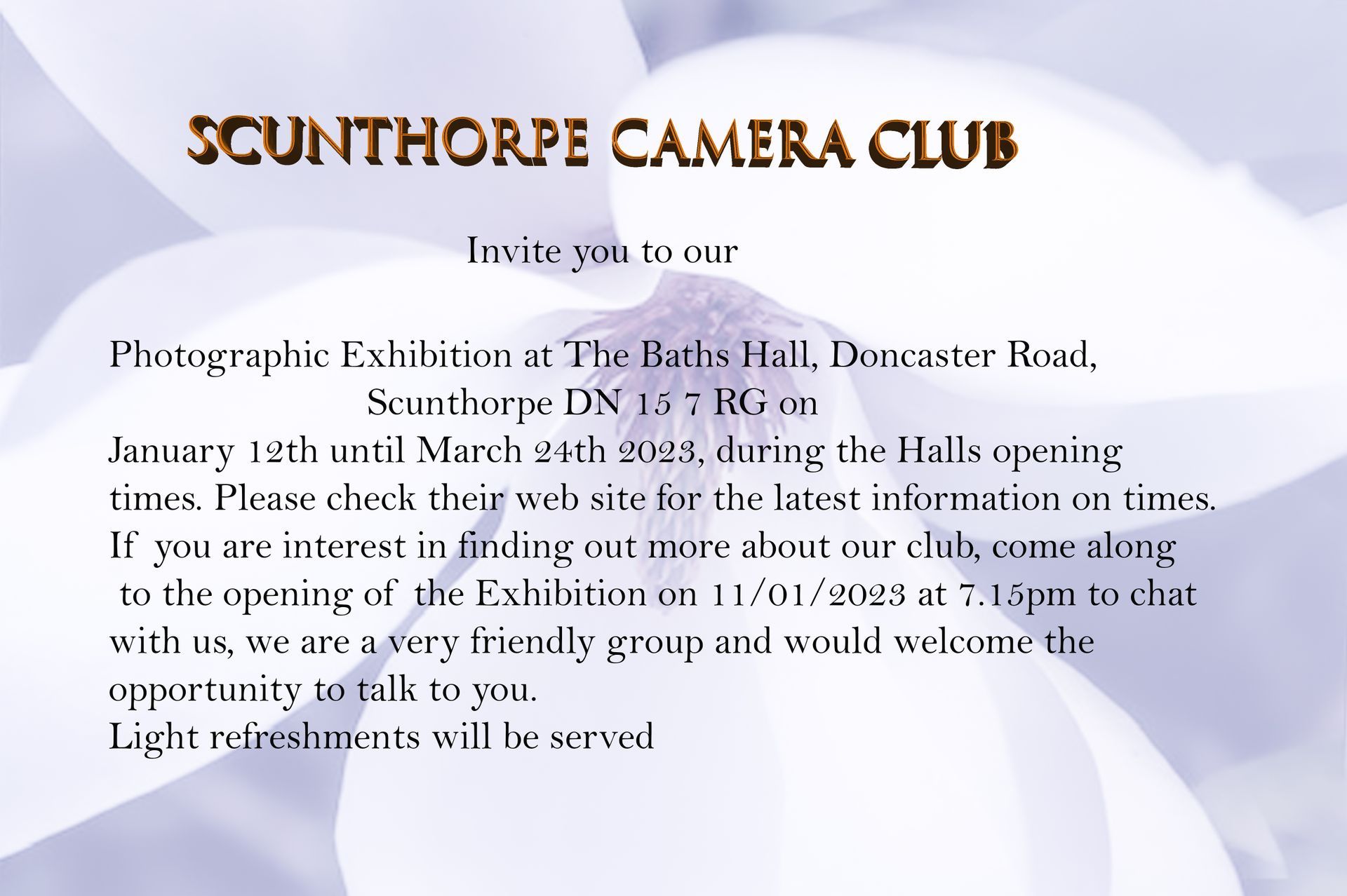 Poster by Scunthorpe Camera Club scunthorpe camera club exhibition poster