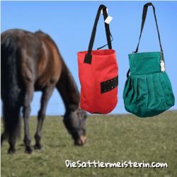 Futtersack mit Halsriemenl. Foto: August Aust Futtersack mit Halsriemen. Foto: August Aust