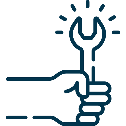 Main qui désigne la réparation matériel et système