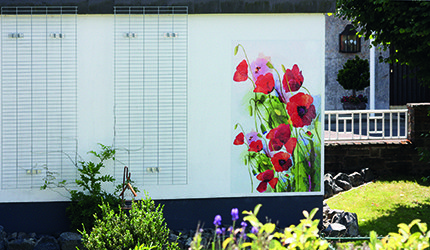 Haftverstärkte Folie, Drucke für den Aussenbereich Wand-Fassadenfolie