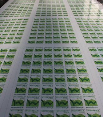 Aufkleber veredelt mit Gelüberzug Aufkleber als Giveaway