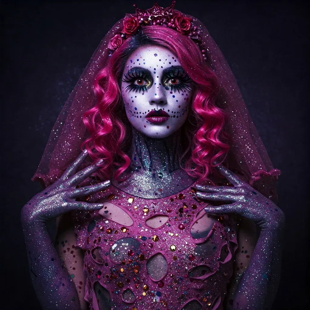 Glitter Ghost Bride - Perfektes Kostüm für die Pride Halloween Night - Genderella®