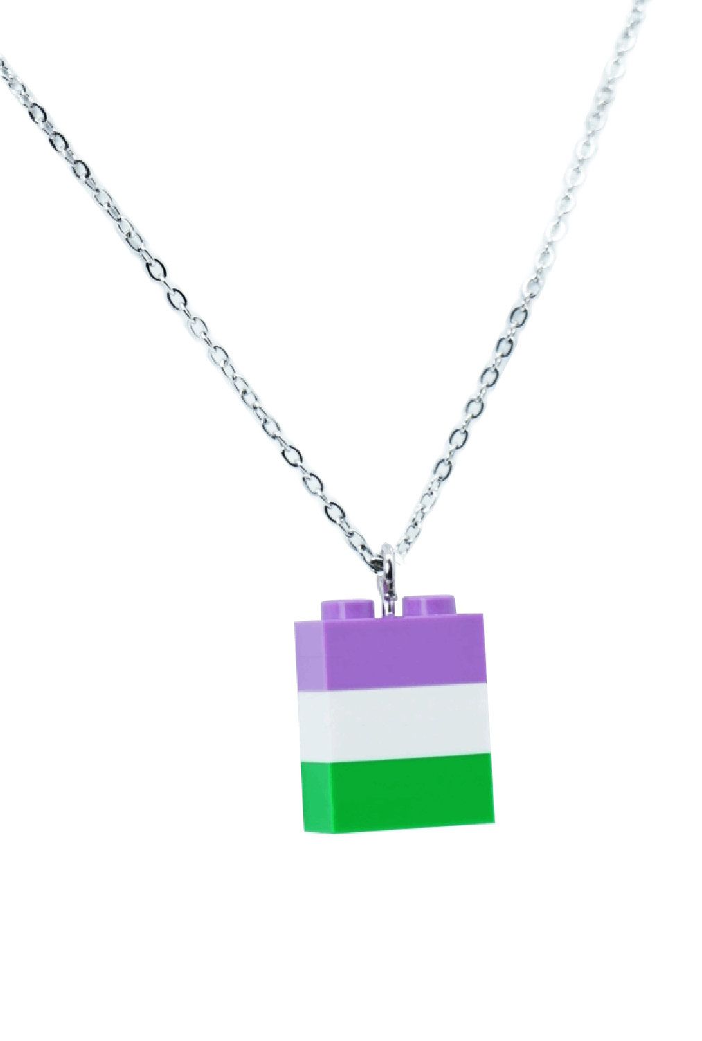 Genderqueer Pride Halskette gefertigt aus LEGO® Steinen - Handmade - Genderella Pride Shop