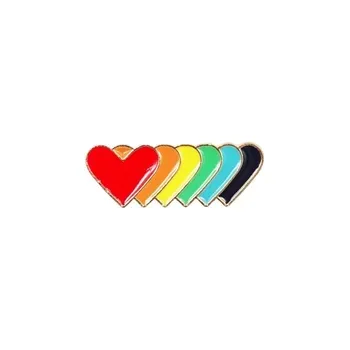 Pride Pin Rainbow Herzen 30x10mm Emaille Messing Pride Accessoire - Genderella Pride Shop