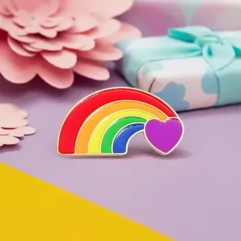 Pride Pin Herz Komet 35x20mm Emaille Messing Pride Accessoire - Genderella Pride Shop