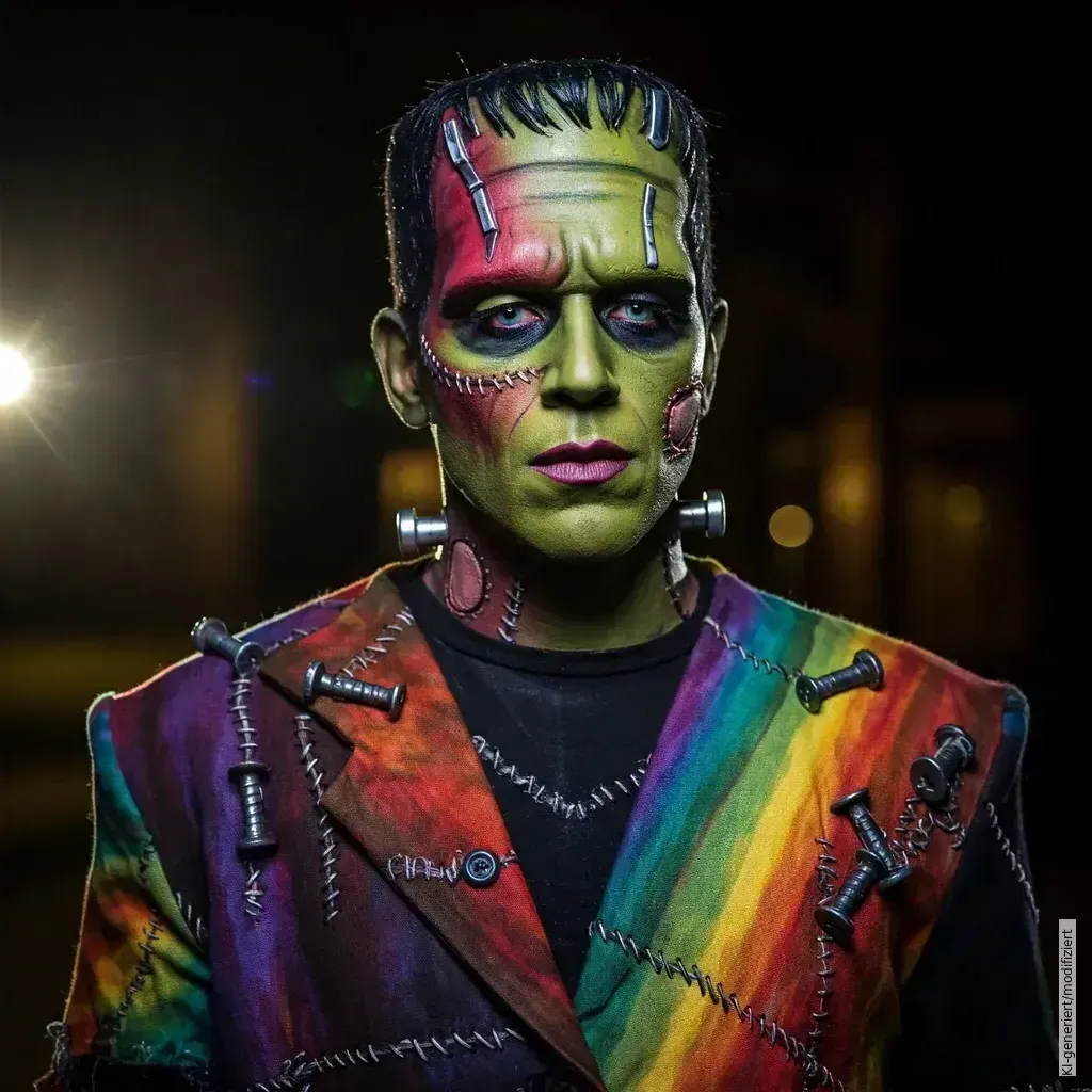 Rainbow Frankenstein - Perfektes Kostüm für die Pride Halloween Night - Genderella®