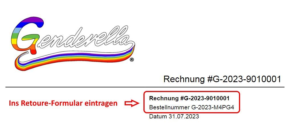 Muster Rechnungsnummer und Bestellnummer