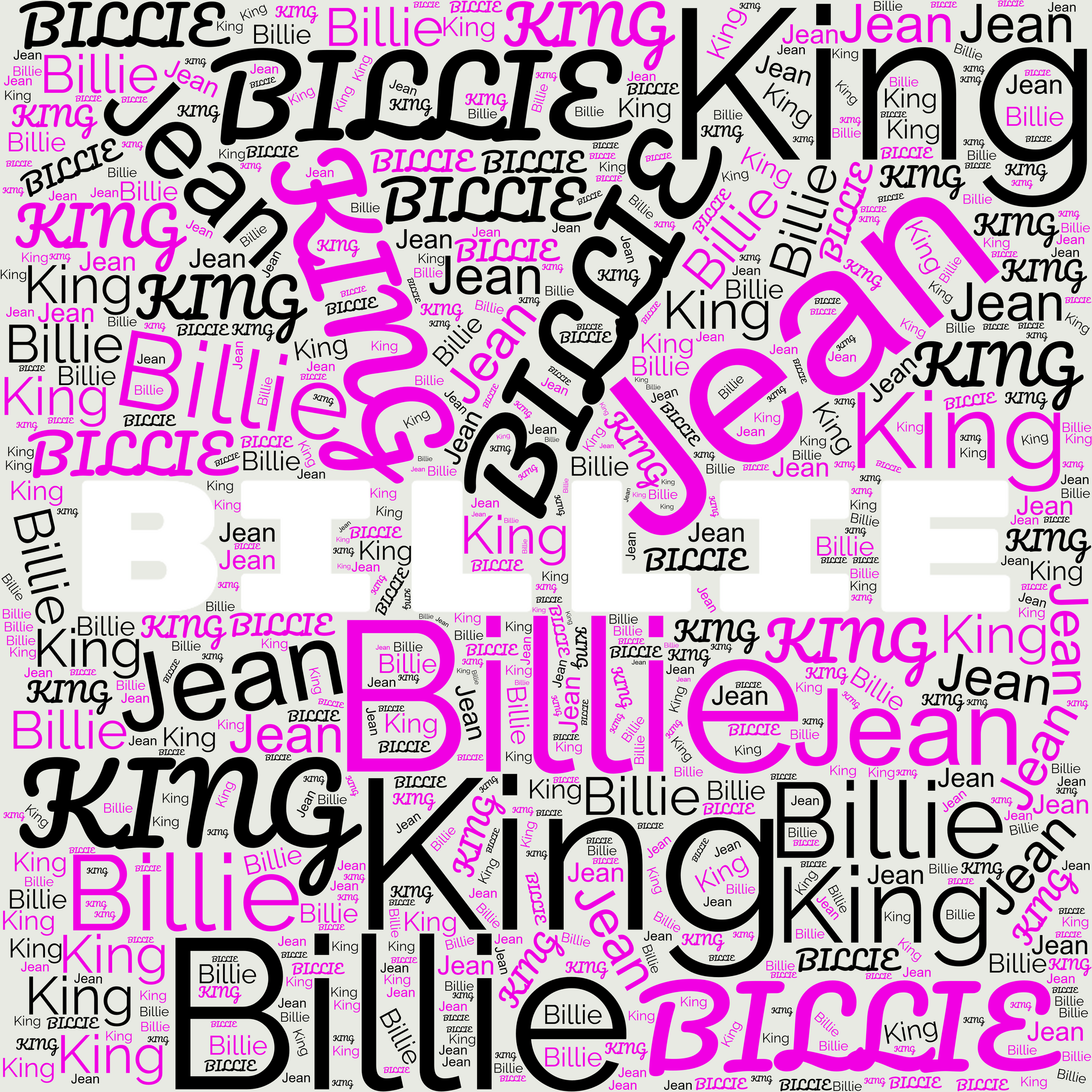 Wordcloud Billie Jean King