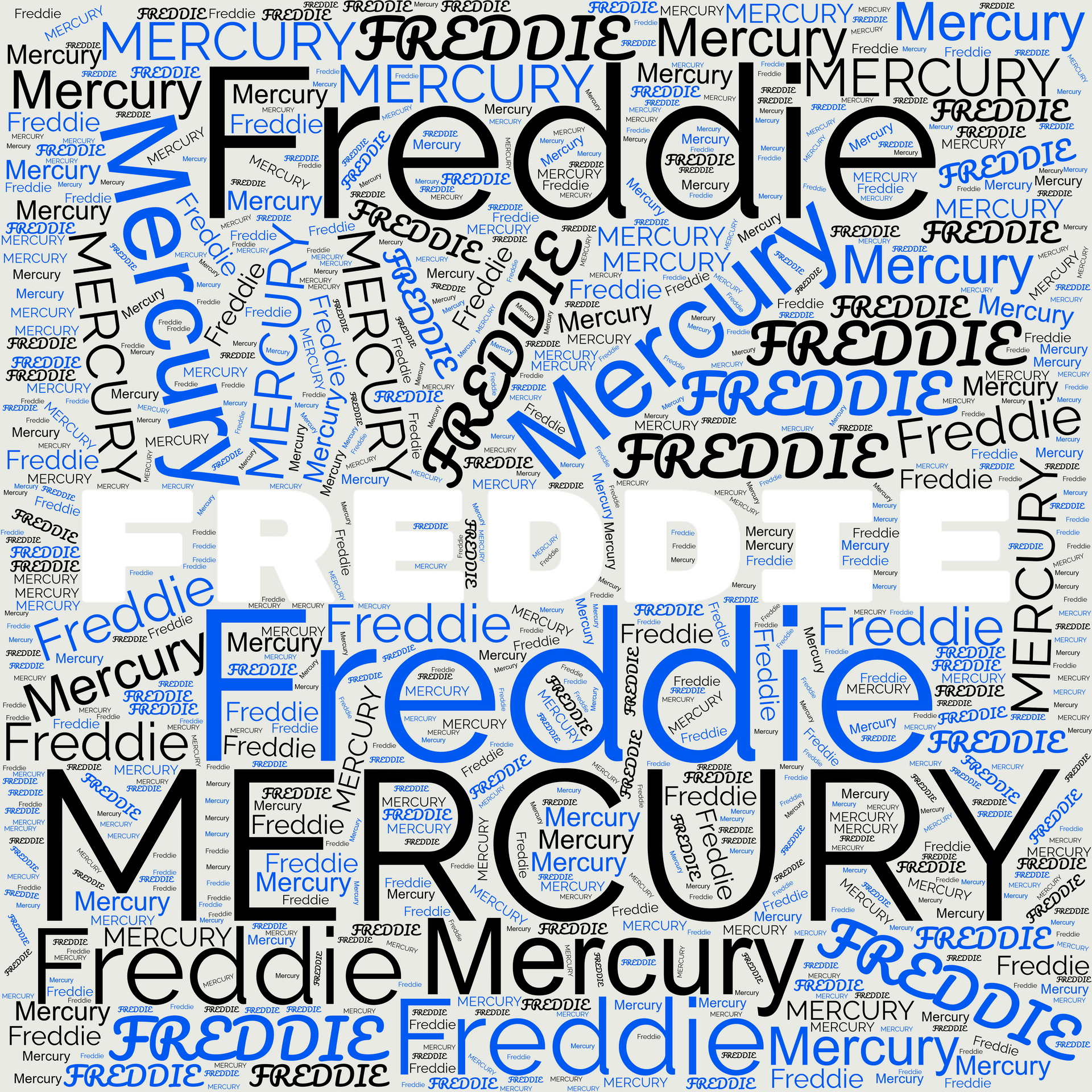 Wordcloud Freddie Mercury