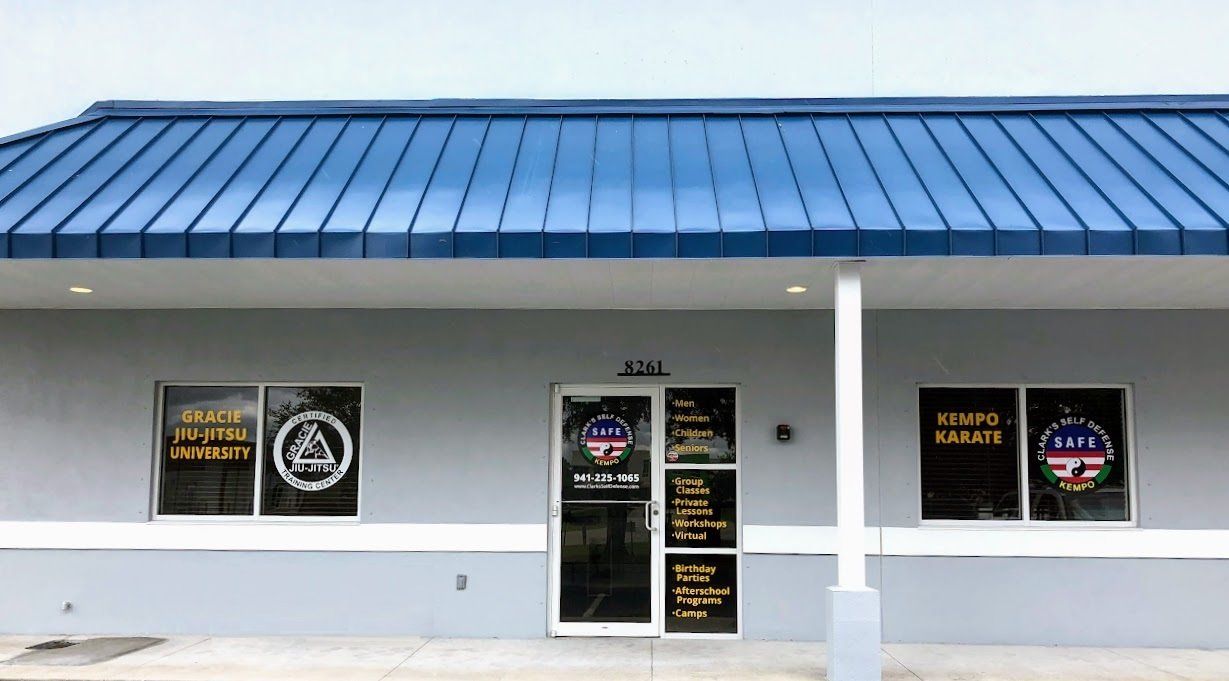 Martial Arts Training Facility Clark's Self Defense martial arts school building in Sarasota, Florida