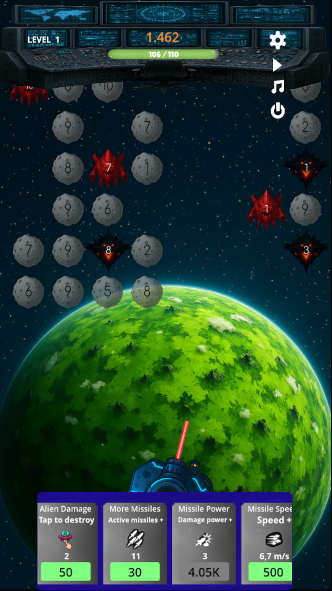 Galaxy Breaker In „Galaxy Breaker“ ist Ihre Mission klar: Rette die Galaxis vor den herannahenden Kometen! Ausgestattet mit einer gigantischen Laser-Kanone, müssen Sie strategisch denken und präzise zielen, um die Kometen und Alien-Raumschiffe rechtzeitig zu zerstören.