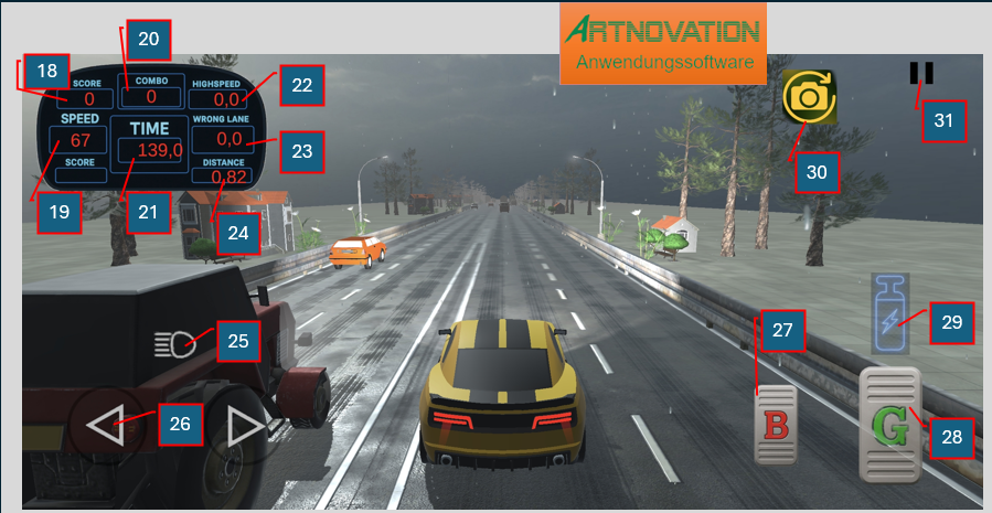 Highway Uproar 3D: Fahrzeugsteuerung Highway Uproar 3D: Fahrzeugsteuerung