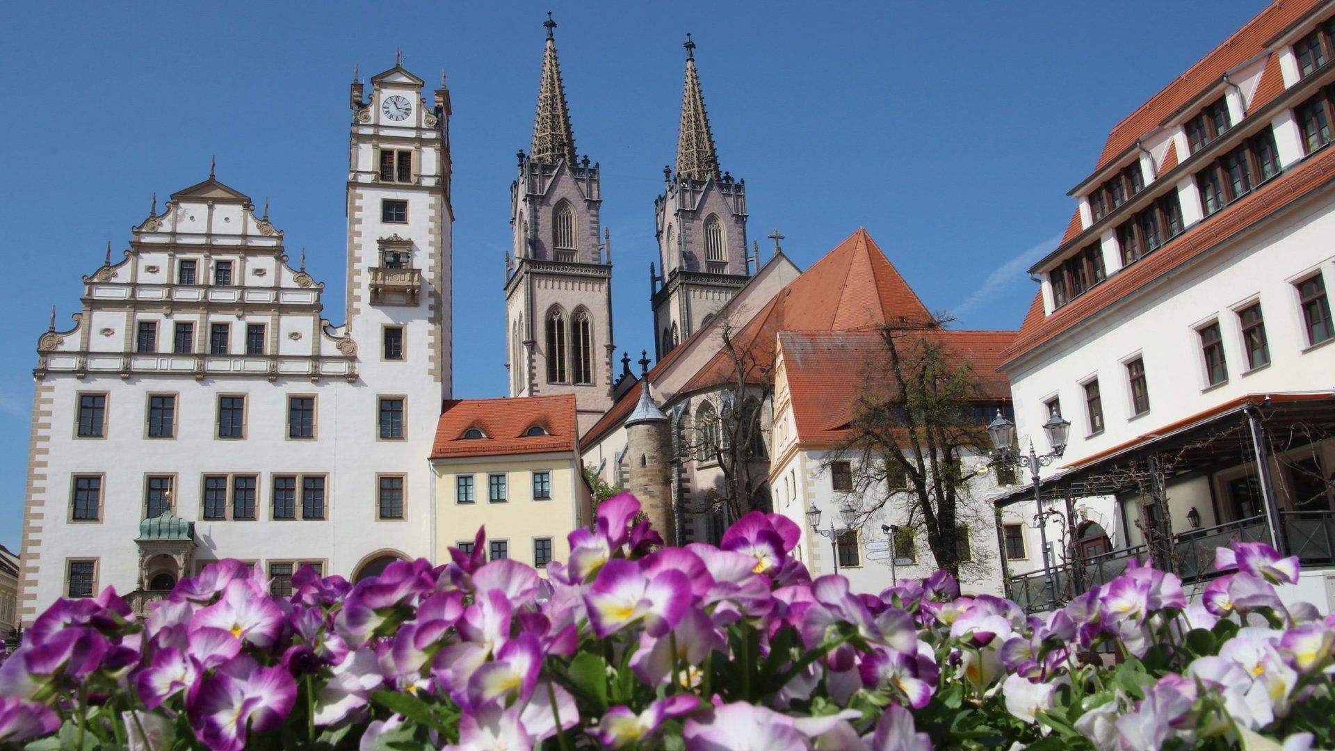 Oschatz, Rathaus, Kirche, Markt