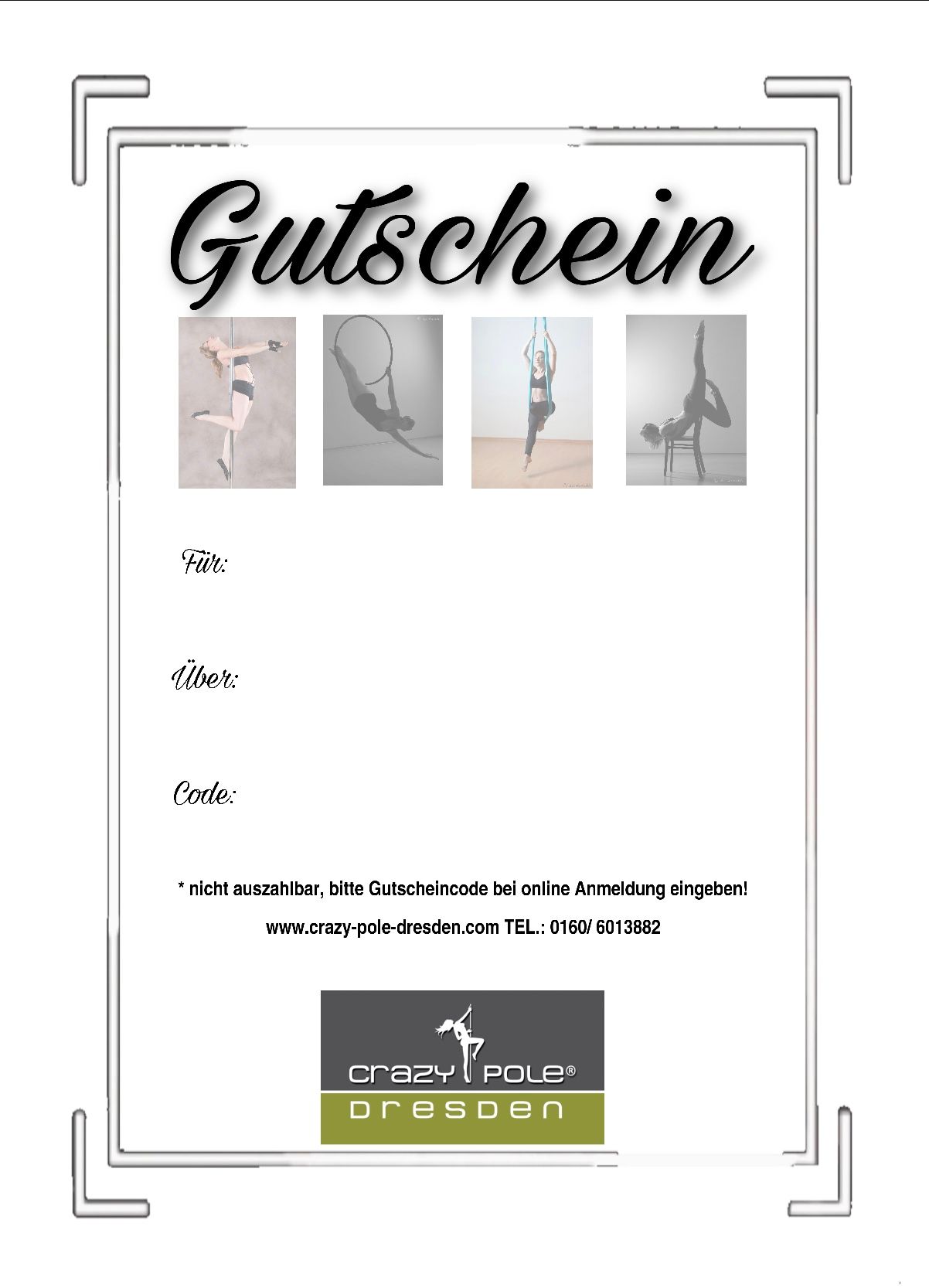 Gutschein CrazyPole Gutschein CrazyPole