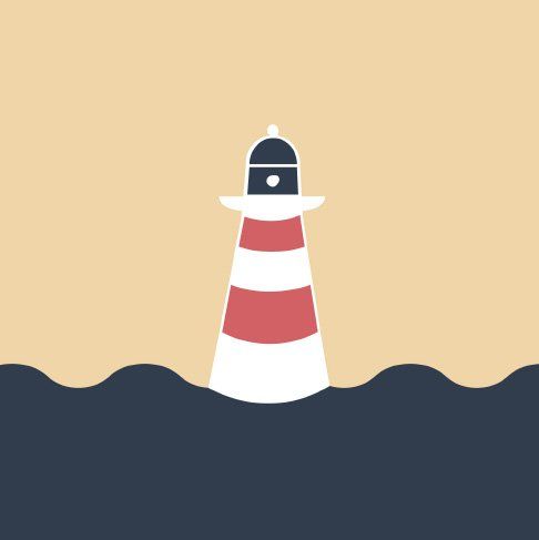 Retreat Urlaub auf Föhr - Meerzeit für die Seele Eine Leuchtturmillustration, die für den Retreat Urlaub steht