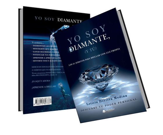 Portada y contraportada del libro, Yo soy diamante ¿y tu? de Leticia Herrera Medina Portada y contraportada del libro, Yo soy diamante ¿y tu? de Leticia Herrera Medina