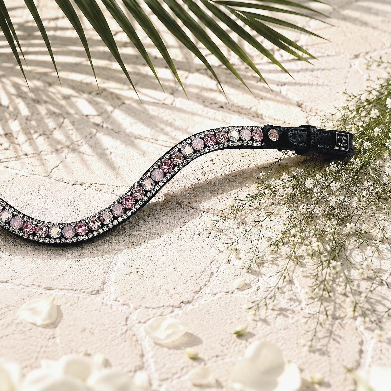 Mystic Aura 3-Row pastel multi-coloured opals Preciosa crystal browband. Adjustable quick-change with anti-slip grip. Anatomical U-shape. All sizes. By Ice Equestrian