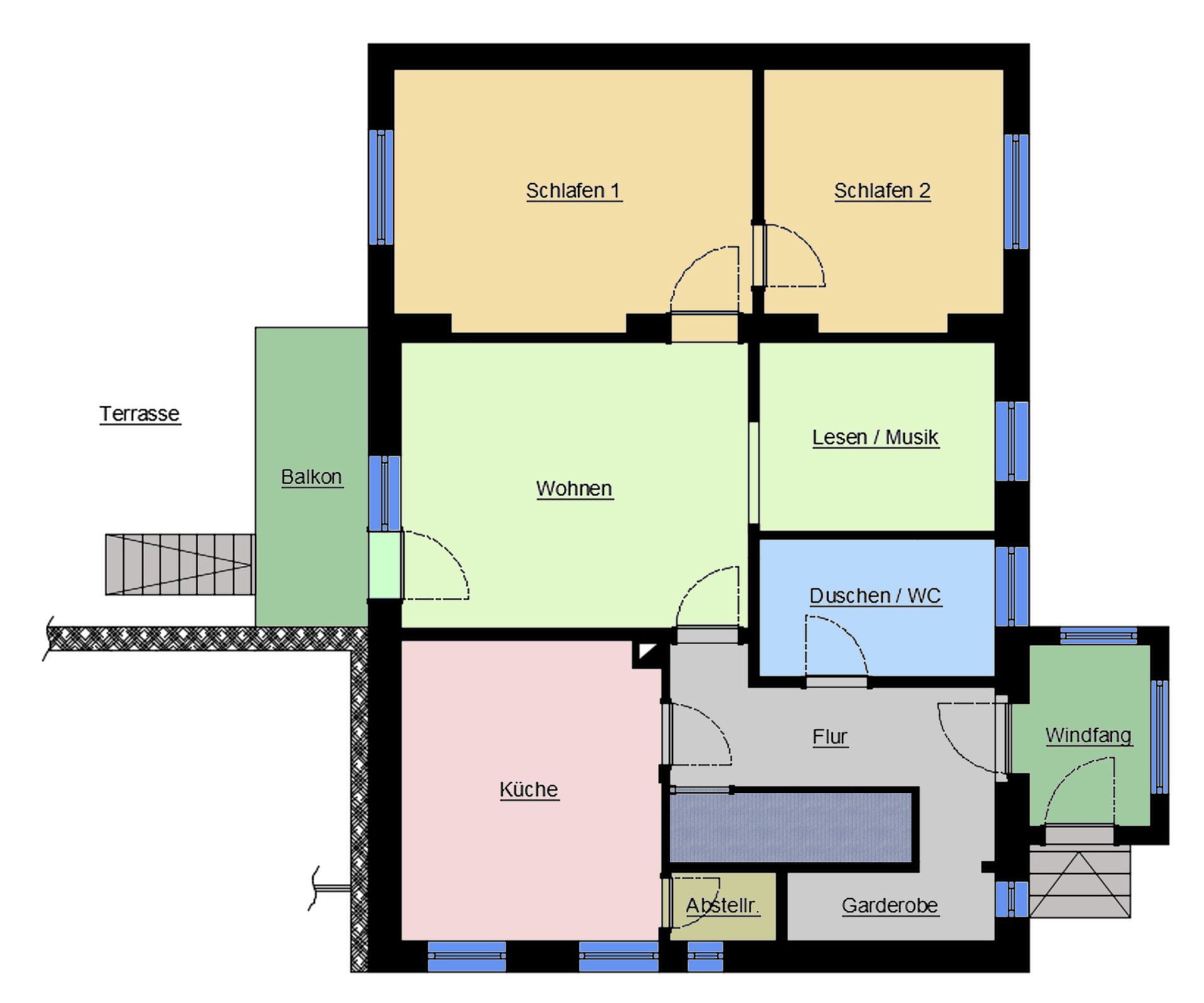 Grundriss der Ferienwohnung Grundriss der Ferienwohnung
