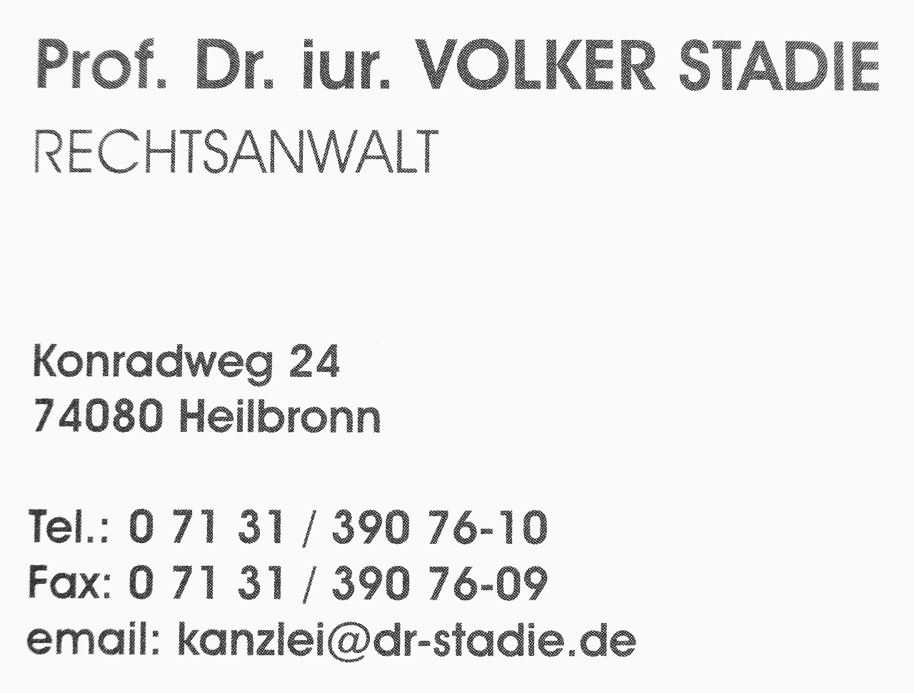 Prof. Dr. iur. Volker Stadie