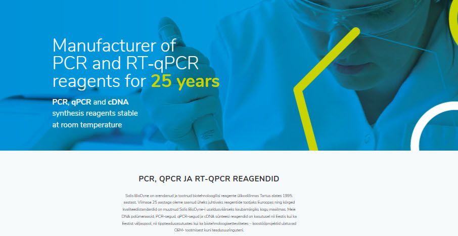 SolisBiodyne Manufacturer of PCR and RT-qPCR reagents for 25 years