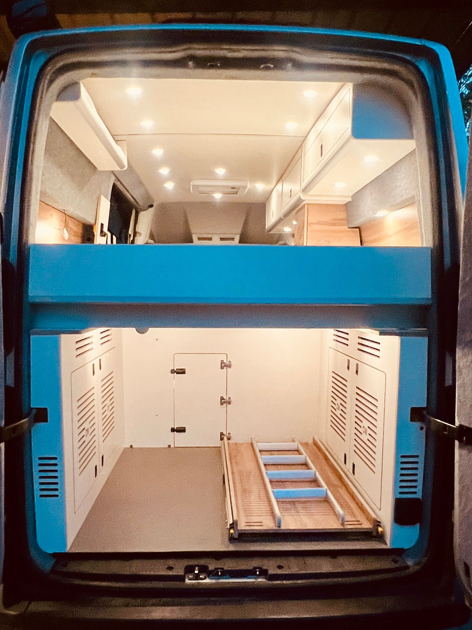 Reimo elevating roof with luxury vw transporter camper conversion