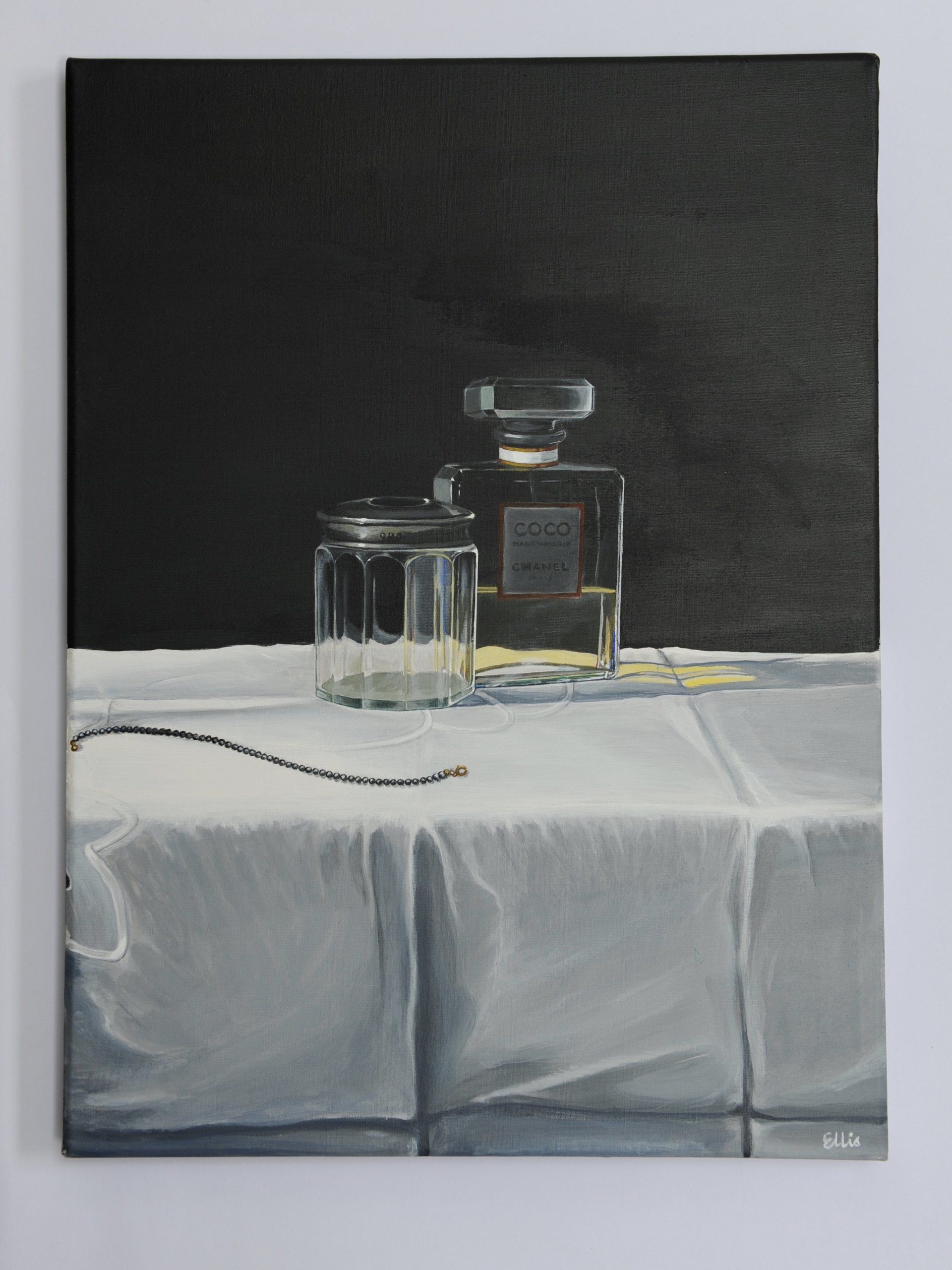 Chanel bottle painting  fine art Coco Chanel perfume dressing table acrylic painting