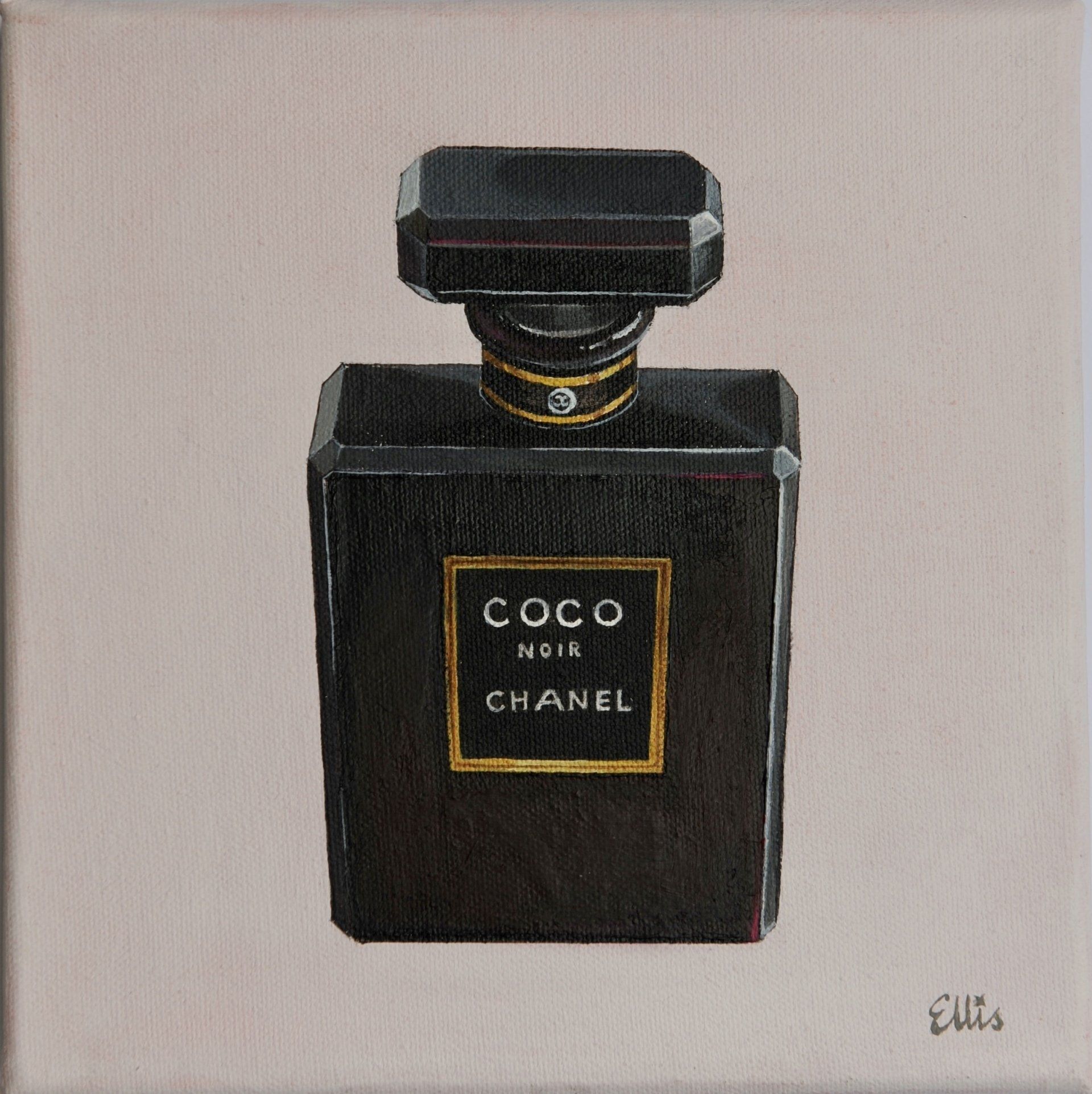Coco Noir perfume bottle painting fine art