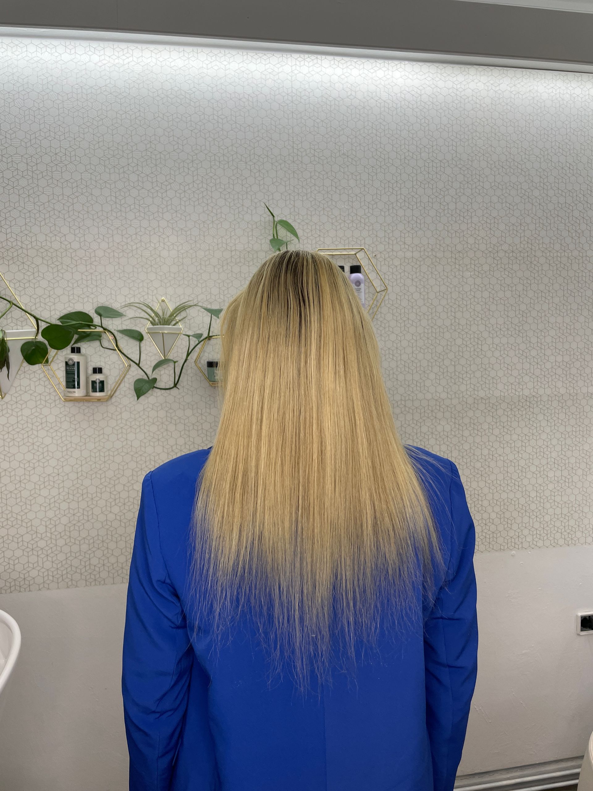 Haarverdichtung und Haarverlängerung mit Tressen Vorherbild