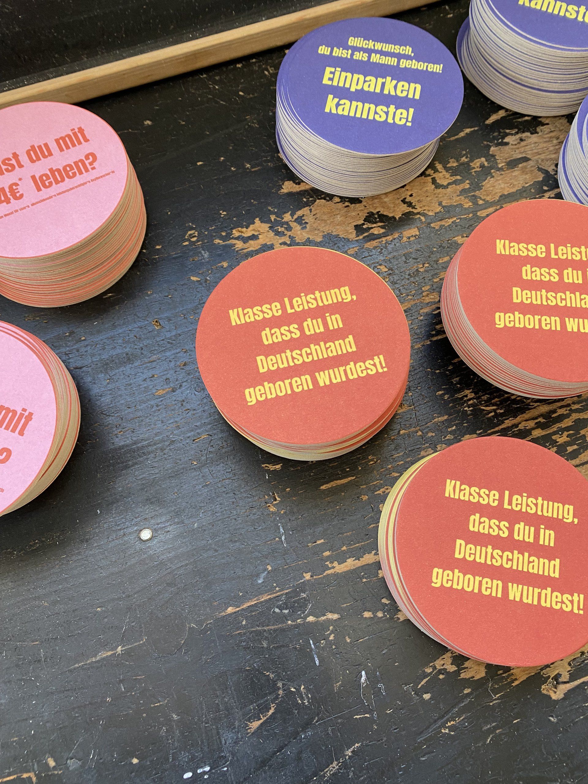 Untersetzer für Getränke mit der Aufschrift: