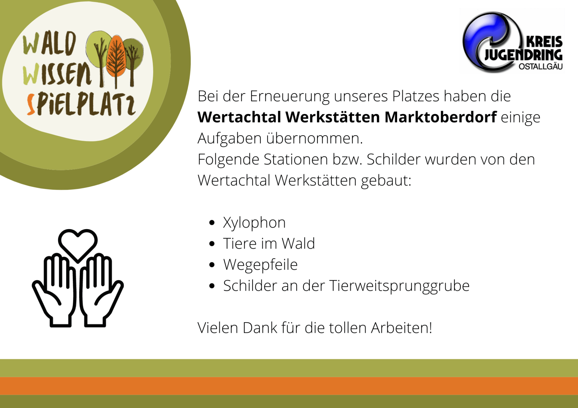 Dank an Wertachtal Werkstätten - WaldWissenSpielplatz