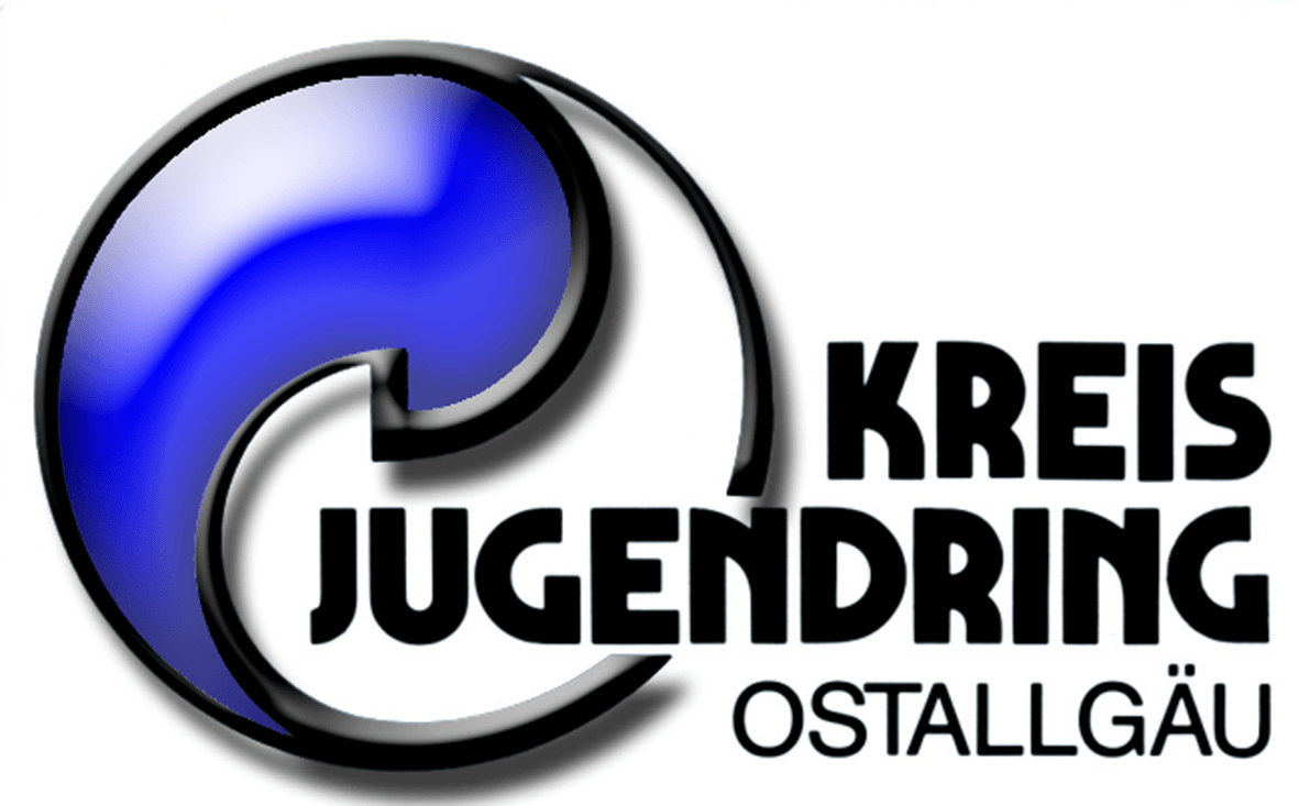 Zu sehen ist das Logo des Kreisjugendrings. Auf der linken Seite ist ein Kreis zu sehen, der mit dem Yin und Yang Zeichen vergleichbar ist.
Auf der rechten Seite ist