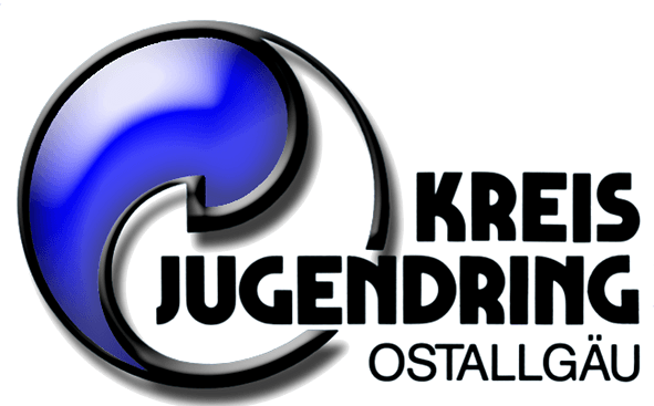 Rückkehr zur Startseite Zu sehen ist das Logo des Kreisjugendrings. Es ist blau, schwarz und weiß.