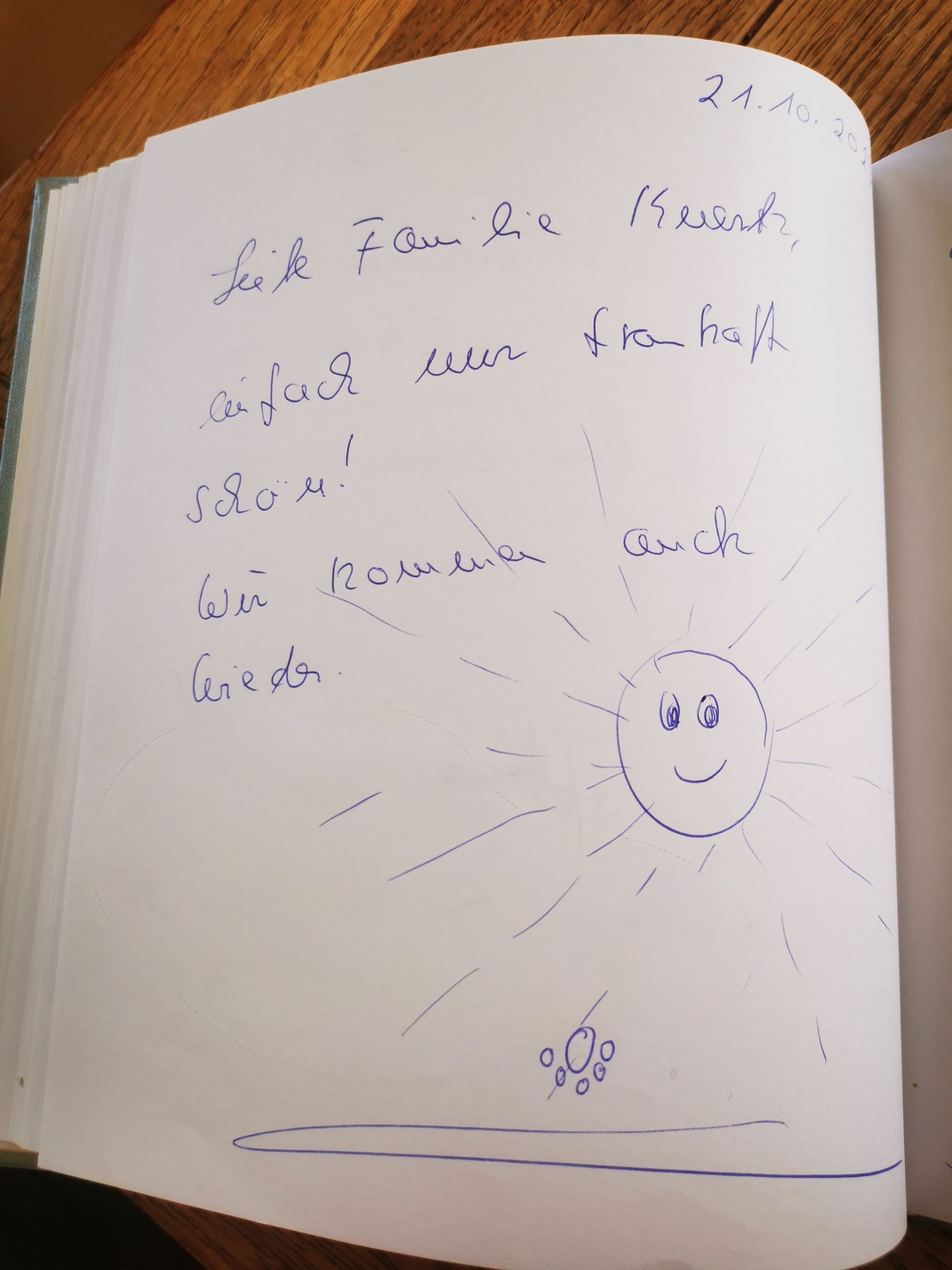 Ferienhaus an der Nordsee Gästebucheintrag