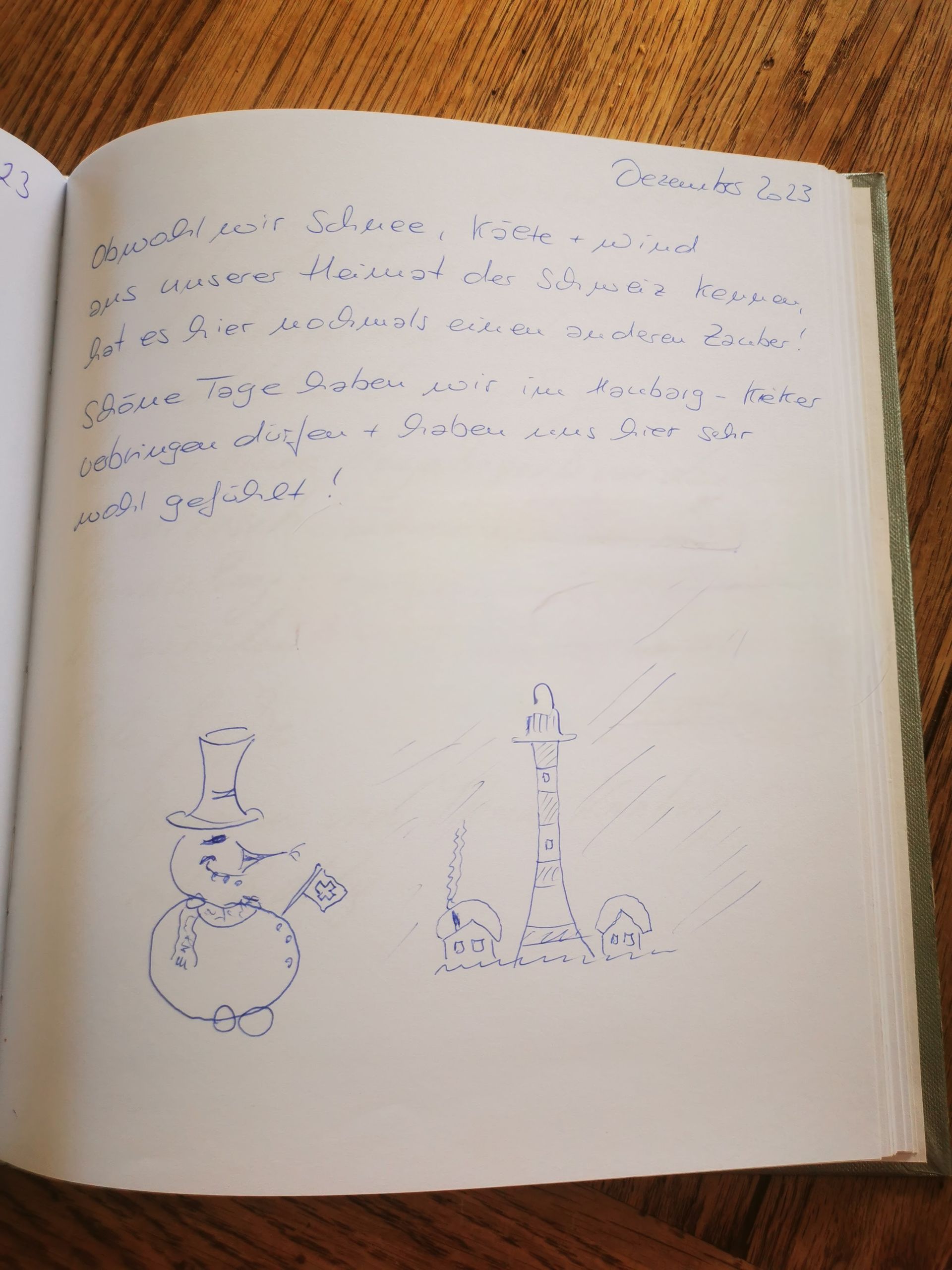 Ferienhaus an der Nordsee Gästebucheintrag