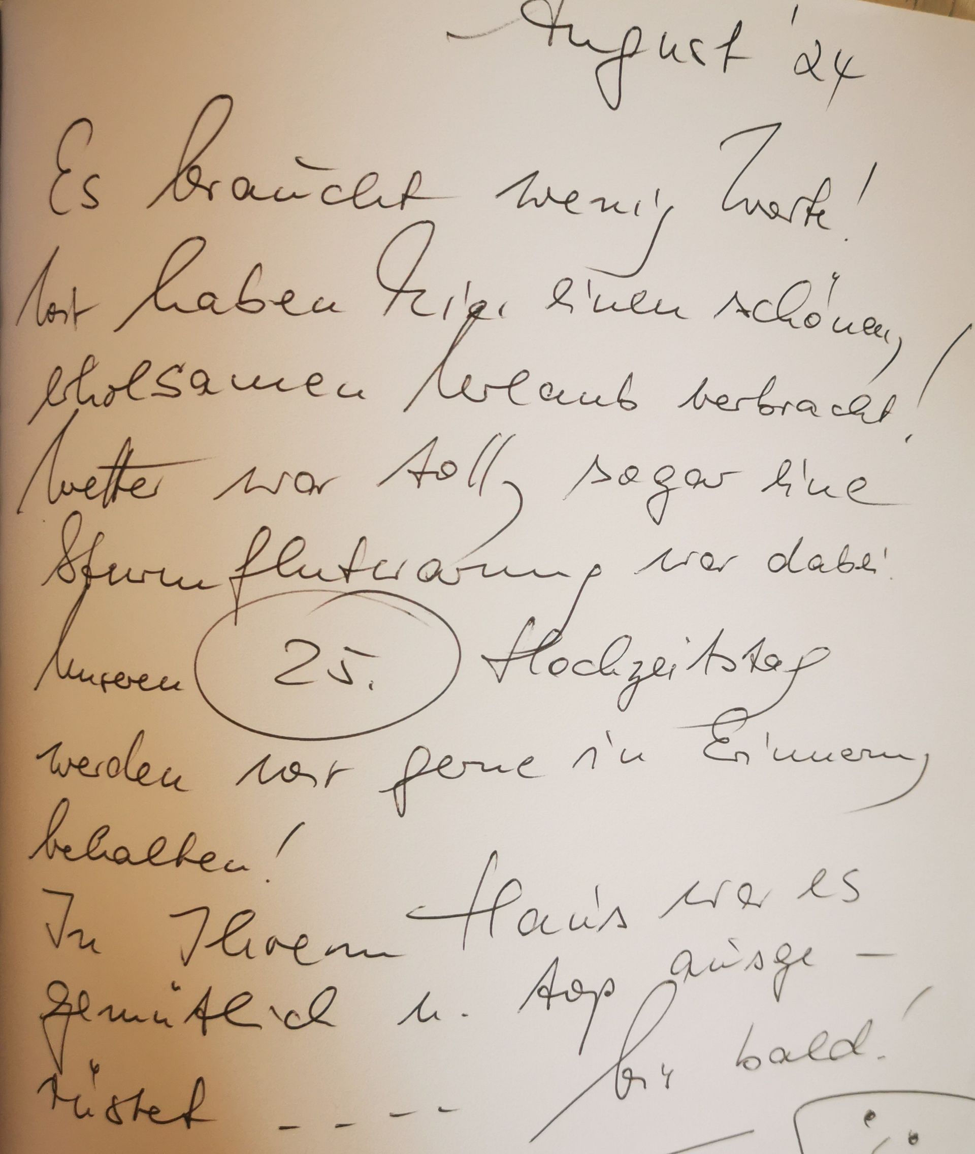 Ferienhaus an der Nordsee Gästebucheintrag