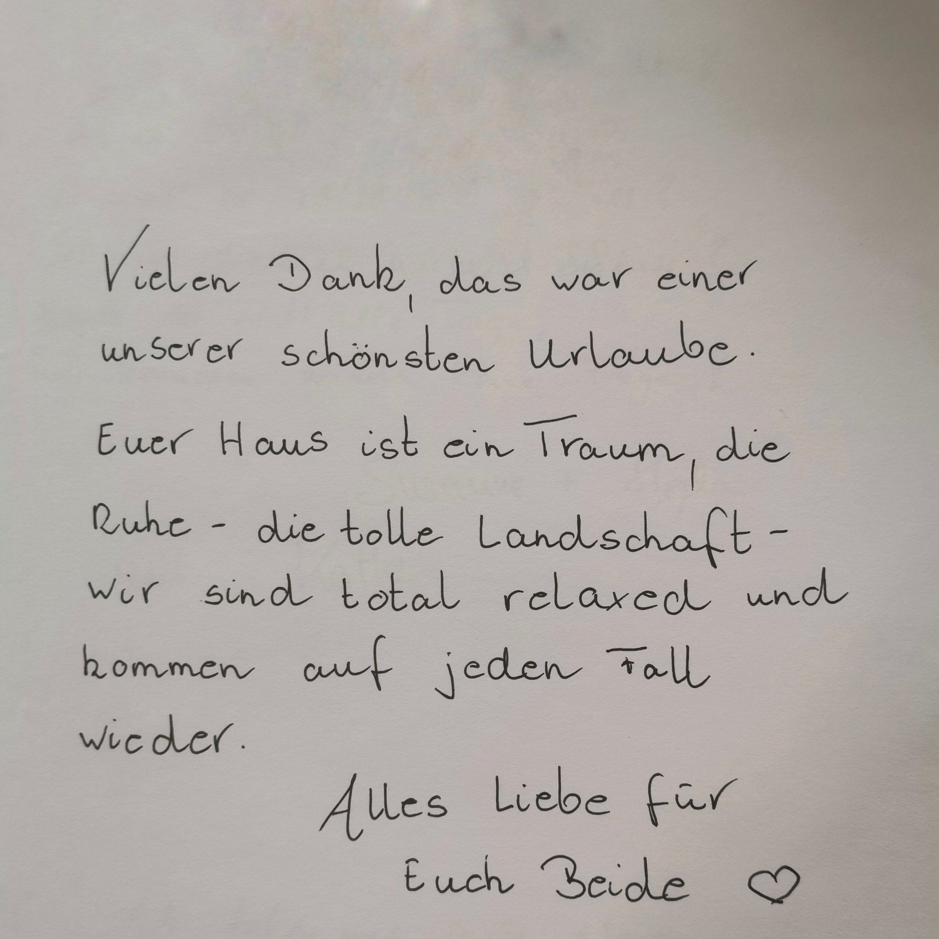 Ferienhaus an der Nordsee Gästebucheintrag