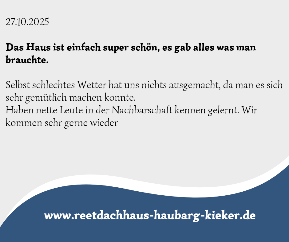 Reetdachhaus Haubarg-Kieker Rezension