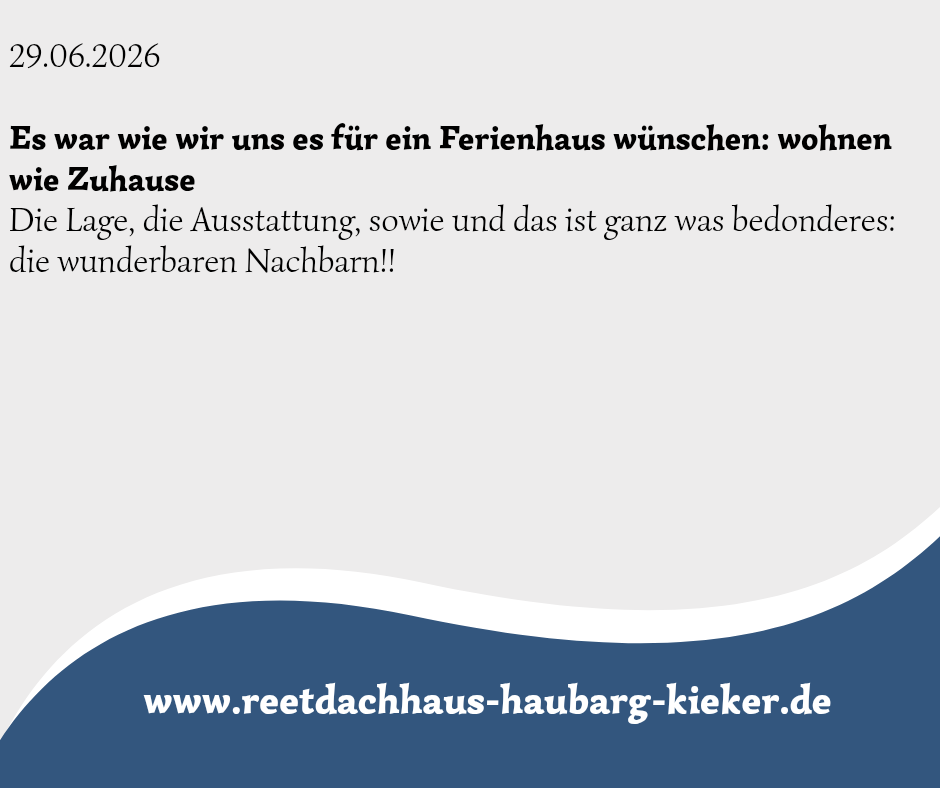 Reetdachhaus Haubarg-Kieker Rezension